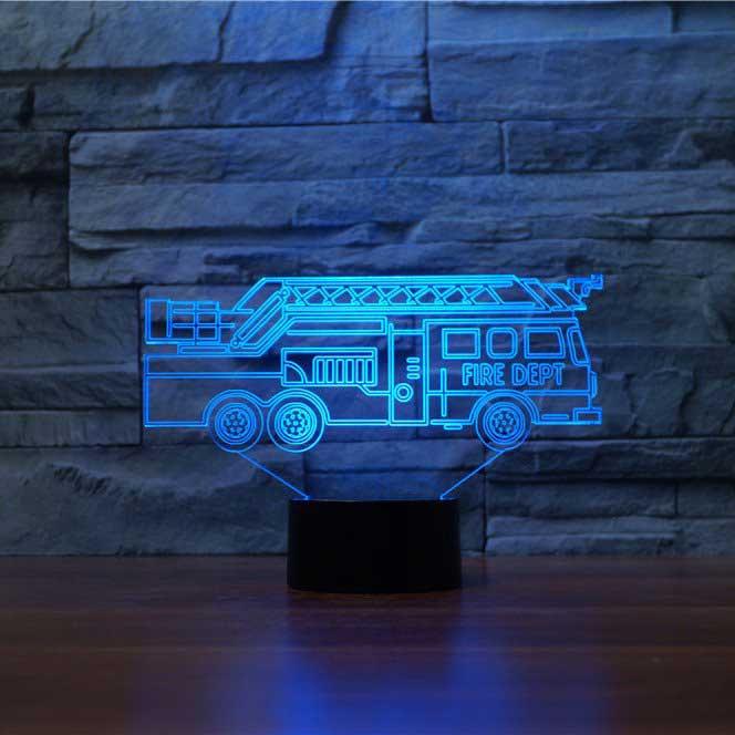 Fire Truck 3D Illusion Lamp